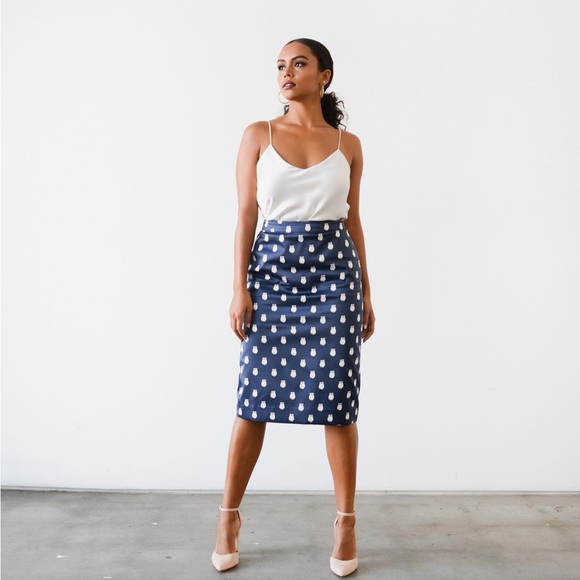 B.YELLOWTAIL Elk Ivory Pencil Skirt (Size 8) - Picture 2 of 4